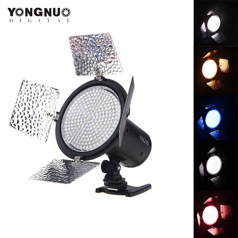 

YONGNUO YN-216 YN216 For Canon Nikon DSLR Cameras LED Video Camera Light Adjustable 5500K Temperature Color Photo Light