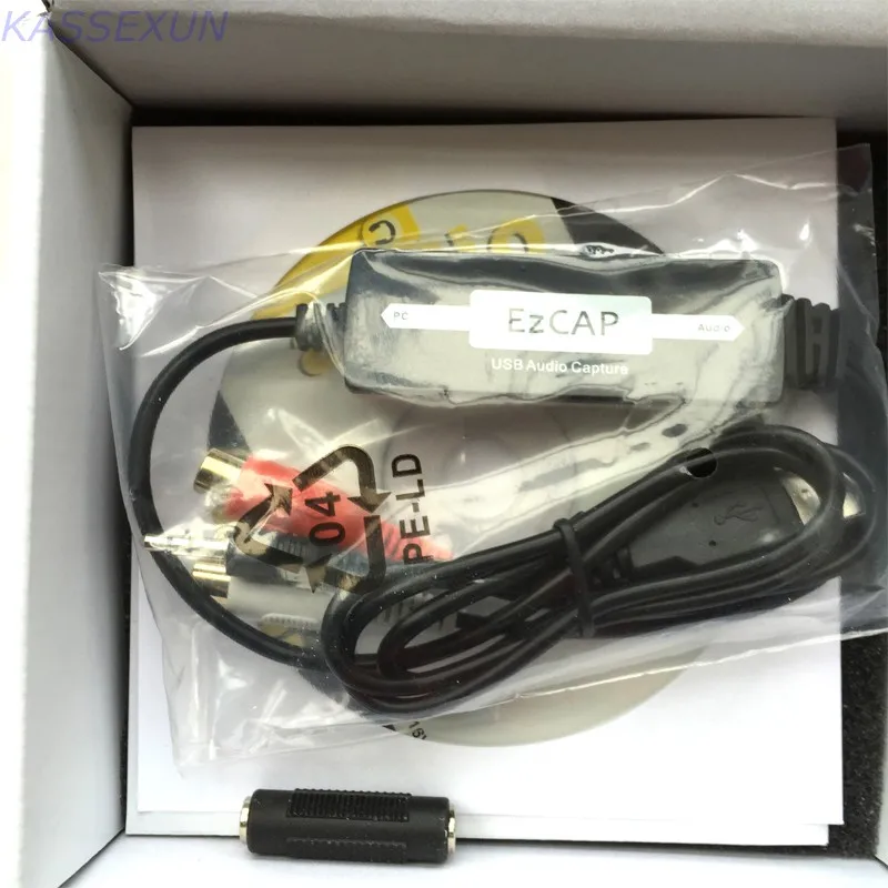 Ezcap216 RCA к USB аудио проигрыватель виниловых пластинок LP Кассета для MP3 устройство записи компакт-дисков