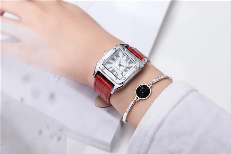 Модные классические ретро римские весы женские часы с кожаным браслетом кварцевые часы водонепроницаемые Роскошные часы для женщин