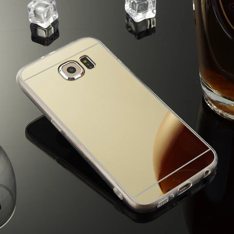 Зеркальный чехол для samsung galaxy S6 мягкая задняя крышка из ТПУ G9200 s сотового телефона