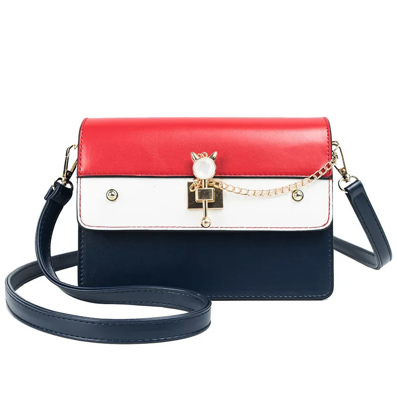 

Small bag female 2019 new wave Korean version of the wild fashion chain contrast color shoulder bag Messenger small square bag