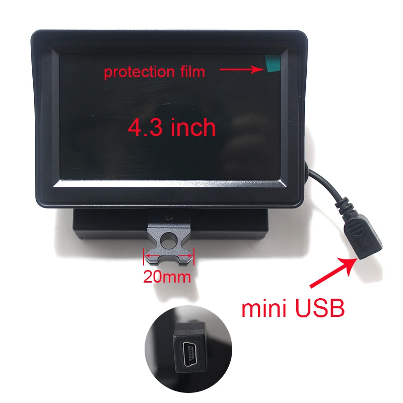 في الهواء الطلق الصيد 4.3 بوصة للرؤية الليلية اكسسوارات LCD شاشة مع مصغرة USB في الهواء الطلق الصيد 4.3 بوصة للرؤية الليلية اكسسوارات LCD شاشة مع مصغرة USB