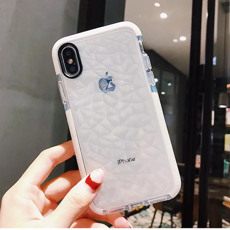 Противоударный чехол для iPhone X XR XS Max 7 8 Plus мягкие прозрачные розовые телефонные