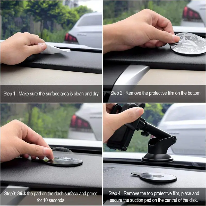 Universal Car Bracket Dashboard Car Holder Phone Mount Adjustable Windshield Holder Cradle with Strong Sticky Gel Pad            (12)