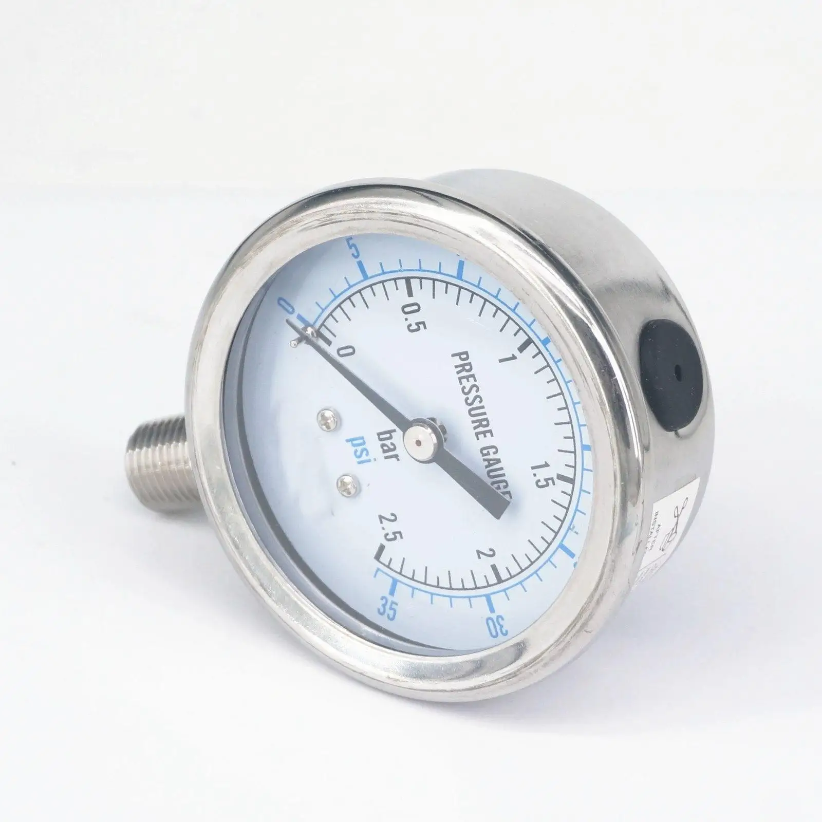 Пневматический датчик давления 0 2 5 бар 1/8 &quotNPT Male 60 мм нержавеющая сталь 304 PSI N2