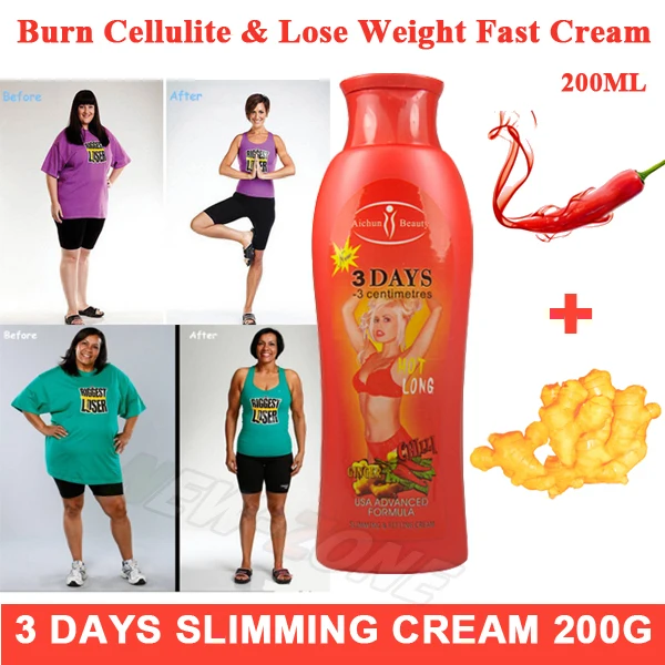 200g Anti Cellulite 3 Days Slimming Cream Chili&Ginger Stubborn Fat