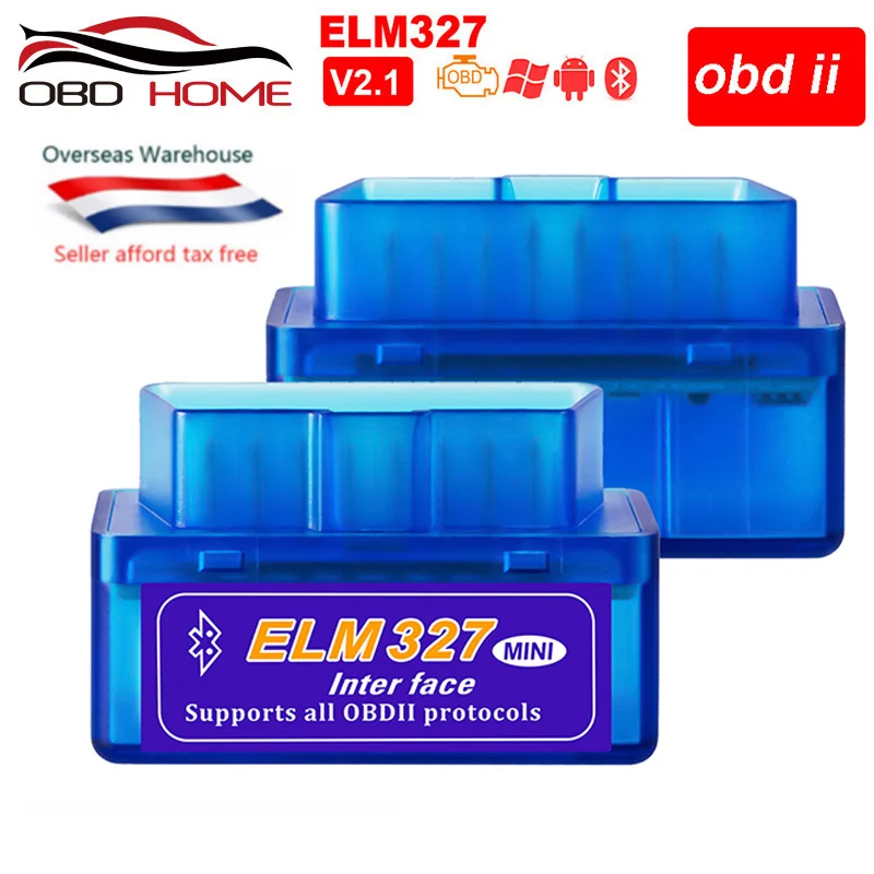 OBD2 автомобильные аксессуары Мини ELM327 V2.1 V1.5 Bluetooth OBD2 диагностический инструмент ELM 327 работает на Android/PC код ридер OBD2 протоколы