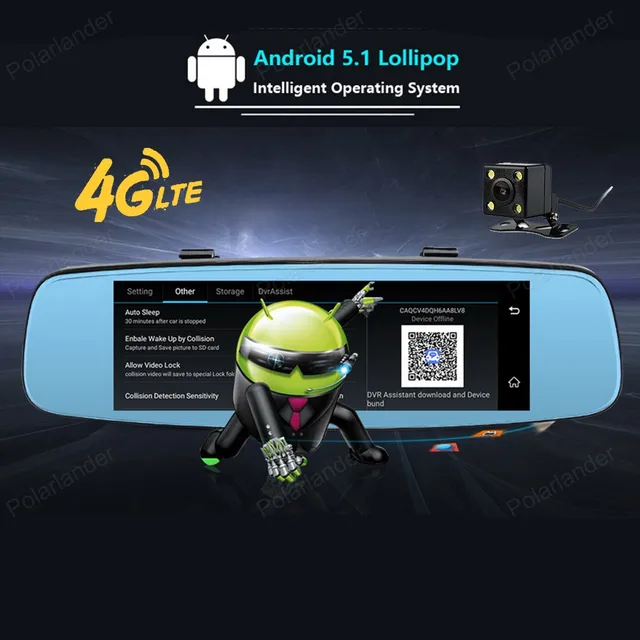 Cheap 4G Android 5.1 Car DVR GPS dual lens rear view mirror 7 inch Bluetooth Wifi camera dash cam Video recorder Registrar 16GB ROM Cheap 4G Android 5.1 Car DVR GPS dual lens rear view mirror 7 inch Bluetooth Wifi camera dash cam Video recorder Registrar 16GB ROM
