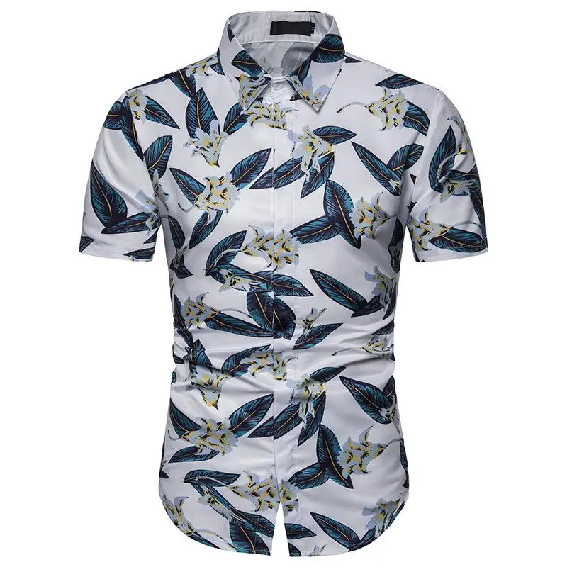 

Hawaiian Men Shirt Beach Flower Blouse Men's Clothing Hawaii Casual Short Sleeve Shirt for Men New arrival