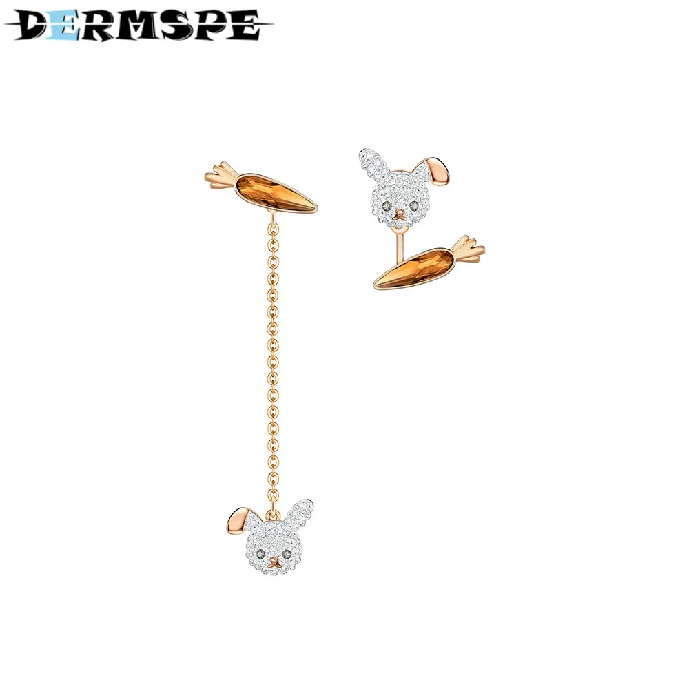 

DERMSPE Element 18 New Cute Rabbit Carrot Earrings Earrings Pierced Earrings Female 5374445 Gold Earrings for Women