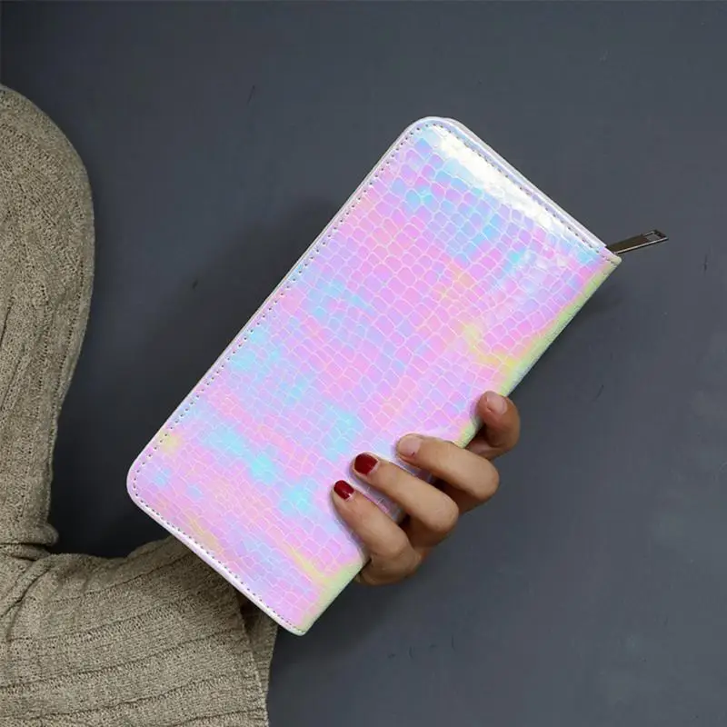 

New Hologram Women Wallet Clutch Long Holographic Ladies Bag Girl With Zipper Coin Purse Card Id Holders Women Wallets Handy