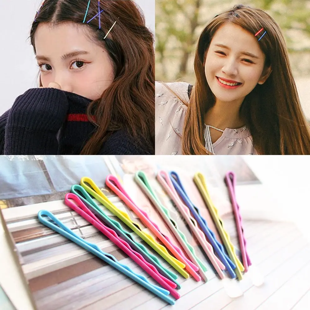 40x Candy Color Hairpin Wave Barrette Spiral Side Clip Bobby Pin
