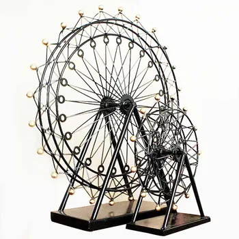 

Metal Sky Wheel Model Desktop Figurine Ornament Home Decoration Accessories Modern Desk Decor Office Decoration