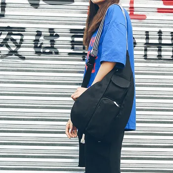 

Woman Man Bag Fashion Neutral Solid Color Canvas Messenger Shoulder Chest Waist banane sac fanny packs 2019 nerka saszetka