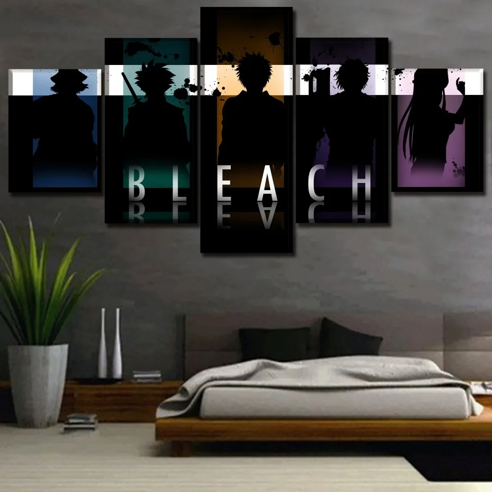 Canvas Poster Wall Art HD Prints 5 Pieces Anime Bleach Paintings For Modern Living Room Decorative Modular Picture Framework | Дом и сад