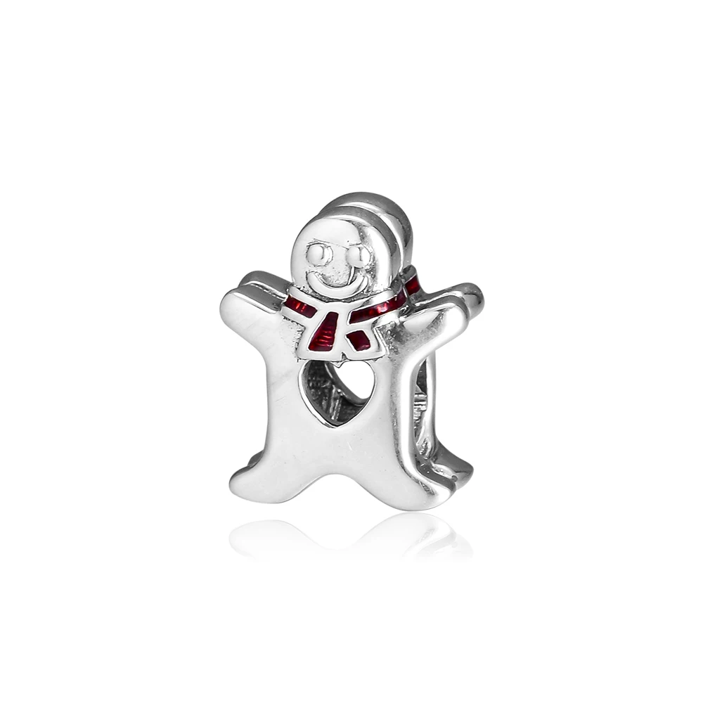 

CKK 100% 925 Sterling Silver Sweet Gingerbread Man Charm Beads for Jewelry Making Fits Women Charms Bracelet Berloque