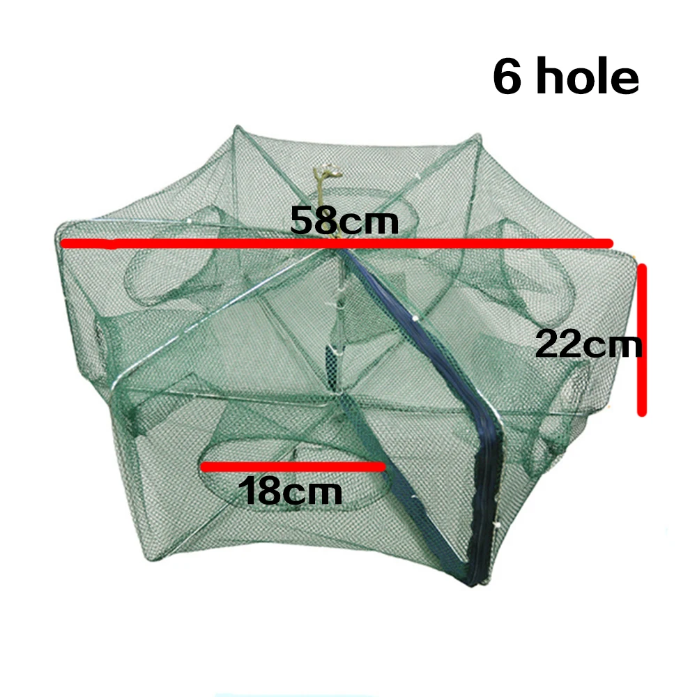 Складная портативная Автоматическая рыболовная сетка клетка для креветок приманки для крабов литая Сетка Ловушка 58*34 см наружная сетка