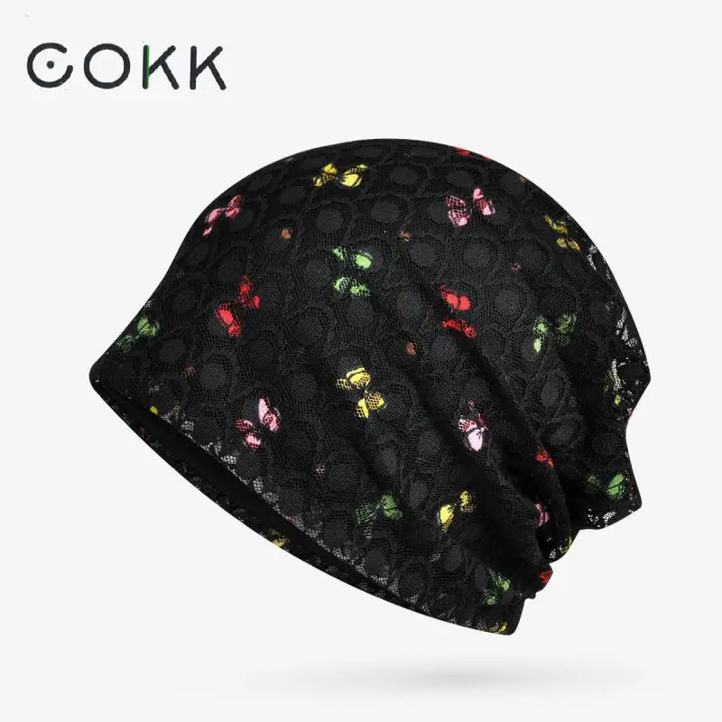 Женские летние шапки COKK кружевные сетчатые головные уборы с узором в виде