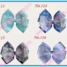 32 шт девушка бутик 3 двойной Abby органза бант для волос в рубчик клип популярные заколки для волос