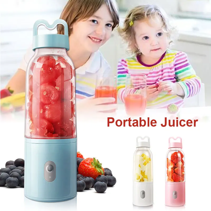 

Juicer Fruit Juice Blender 550ml Fruit Juicer Vegetable Travel Portable Mini Plastic 4 Blade