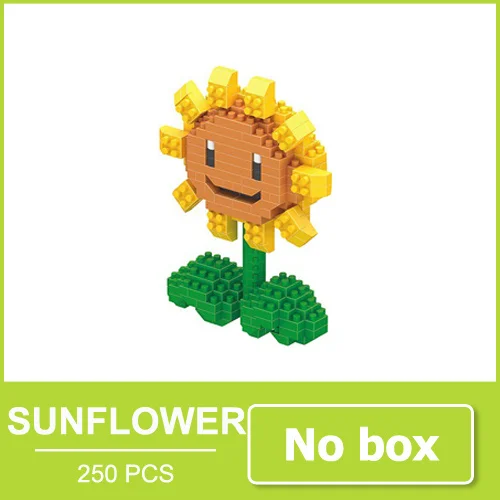 Растения бои зомби Peashooter игрушки; фигурки героев блоки Кирпич мини игрушка персонажи игры подарочные сувениры для мальчиков девочек друзей - Цвет: Sunflower no box