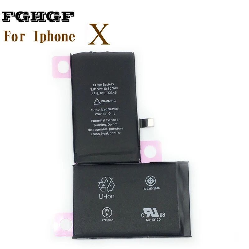 FGHGF IC Мобильный телефон батарея 5 шт. для Iphone X 2716 мАч 0 цикл Замена батареи мобильного телефона