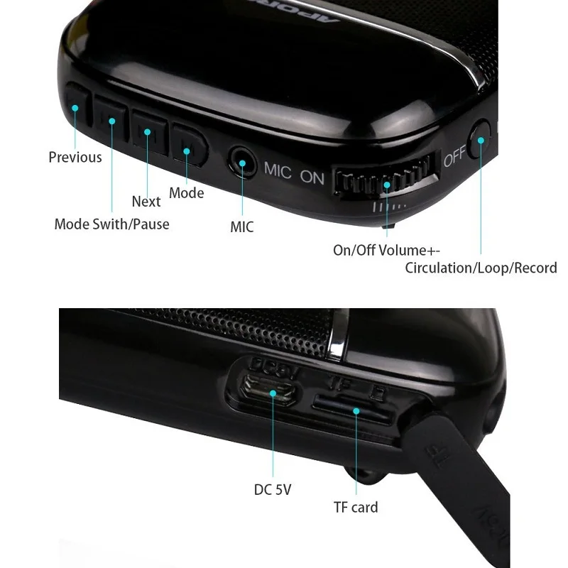 APORO T3 Bluetooth динамик FM радио TF карта музыкальный плеер с UHF беспроводной микрофон