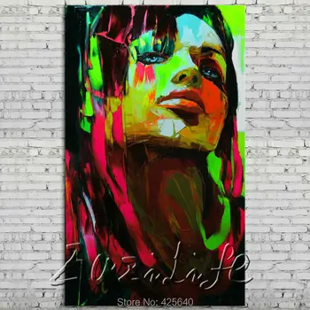 

Palette knife portrait Face Oil painting Character figure canvas Hand painted Francoise Nielly wall Art picture 15