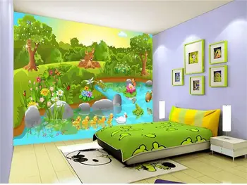 

custom 3d photo wallpaper kids room mural cartoon animal world paradise painting sofa TV background wall wallpaper for wall 3d