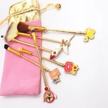 6 шт. карта аниме Captor Sakura макияж распечатка Кисти косметические Туалетные красота палка стержень кисти подарок для женщин подарок Прямая поставка