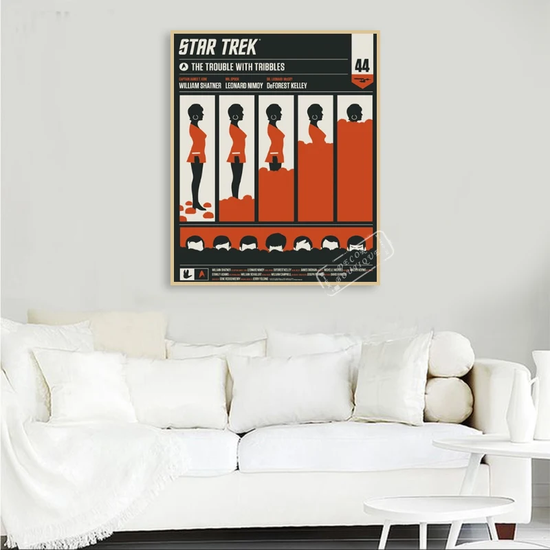 Проблемы с триблями Trek Винтаж научно-фантастический ретро-постер к фильму