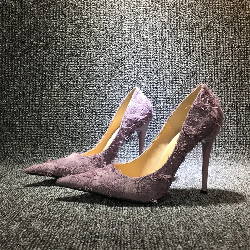 MONMOIRA Elegant Feather High Heels Women Pumps Sexy Pointed Toe High