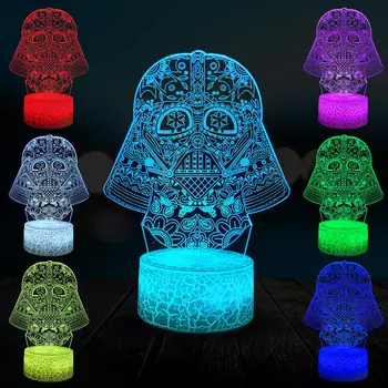 

Cartoon Star 3D Lamp Flower Pattern Darth Vader Night Light USB LED Multicolor Home Decorative Table Birthday Gift Bedroom