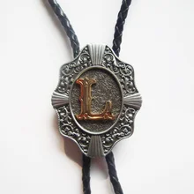 Jeansfriend Начальная Буква L западные свадебные Боло галстук Средства ухода за кожей Шеи Галстук кожаный Цепочки и ожерелья