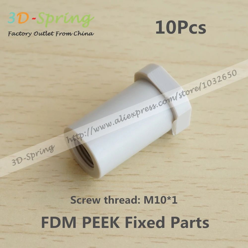 10Pcs FDM PEEK Fixed Parts Screw thread M10*1 Import by Germany PEEK