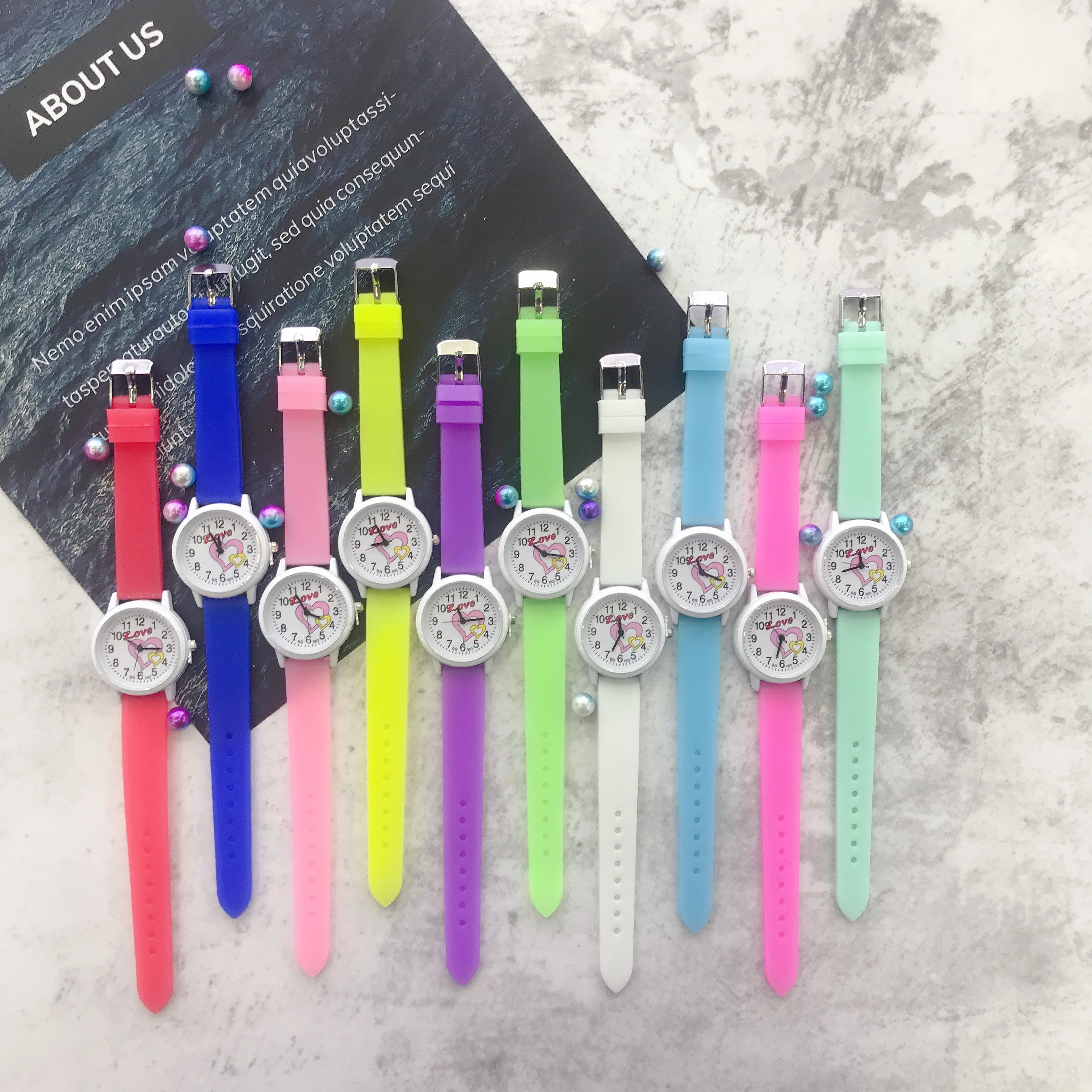 Lovely color silica gel with simple cartoon children watch children s gift 2