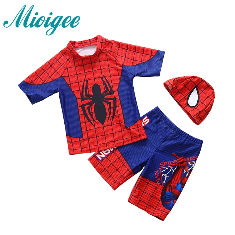 

Mioigee Spiderman Boys Swimwear Summer Baby Kids Swimsuits 3 Pieces Swimming Clothes 2019 Beach Surfing Bathing Suits 2-7 Years