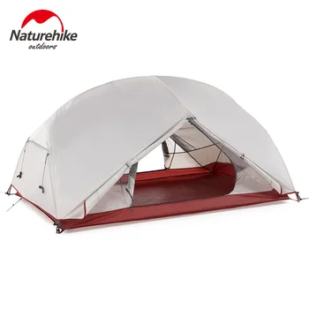 Naturehike Custom Mongar 2 3 Person Waterproof Double Layer Outdoor Tent Aluminum Rod Gray Ultralight Camping Tents Mat e-EMS 1