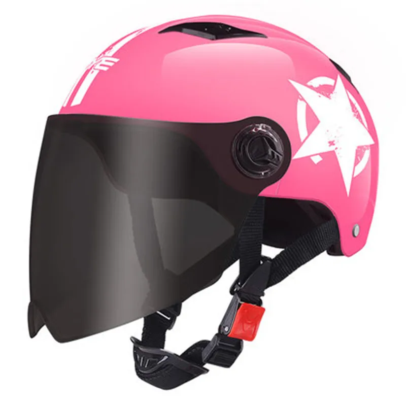 Лидер продаж, летняя детская одежда мотоциклетные шлемы электрический велосипедный шлем скутера солнцезащитный крем анти-УФ с жесткими защитными шлем Capacete orange цвет - Цвет: pink 3