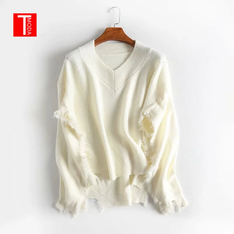 

2019 Tassel Pullovers Women Knitted Sweater Basic Sweater Wool Knitwear Tops Batwing Sleeve Cashmere Loose New Warm Tricot