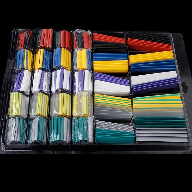 

For 500Pcs/Set Polyolefin 2:1 Heat Shrink Tubing Wire Cable Wrap Tube Kit Promotion