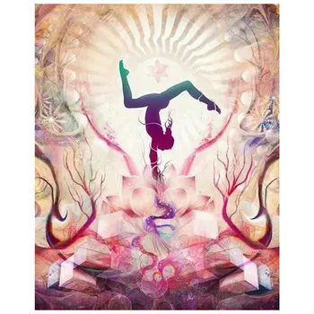 

Diamond Embroidery Yoga woman Mosaic Crystal 5D Cross Stitch full Square Drill Diamond Painting DIY Sticker Decoration Paintings