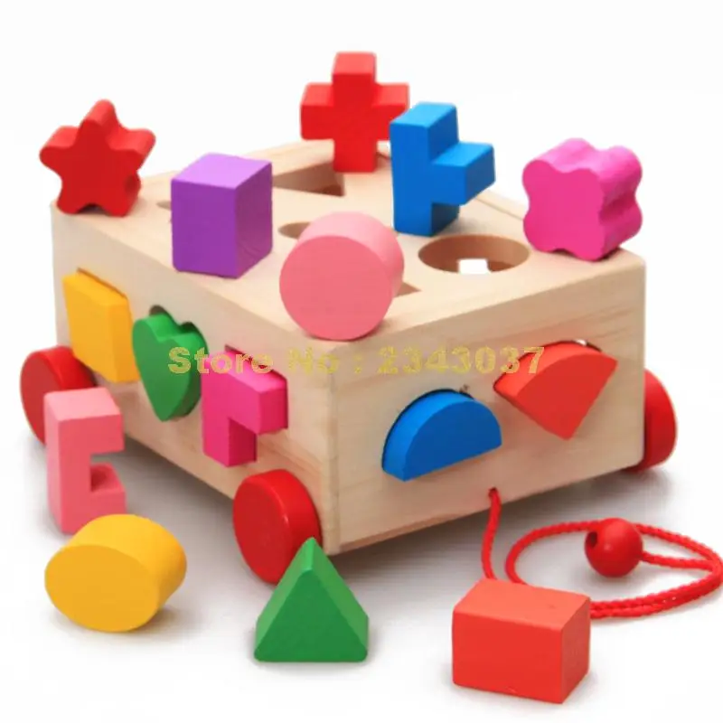 Multifunctional Wooden Module Toys Assembly Kit Geometric