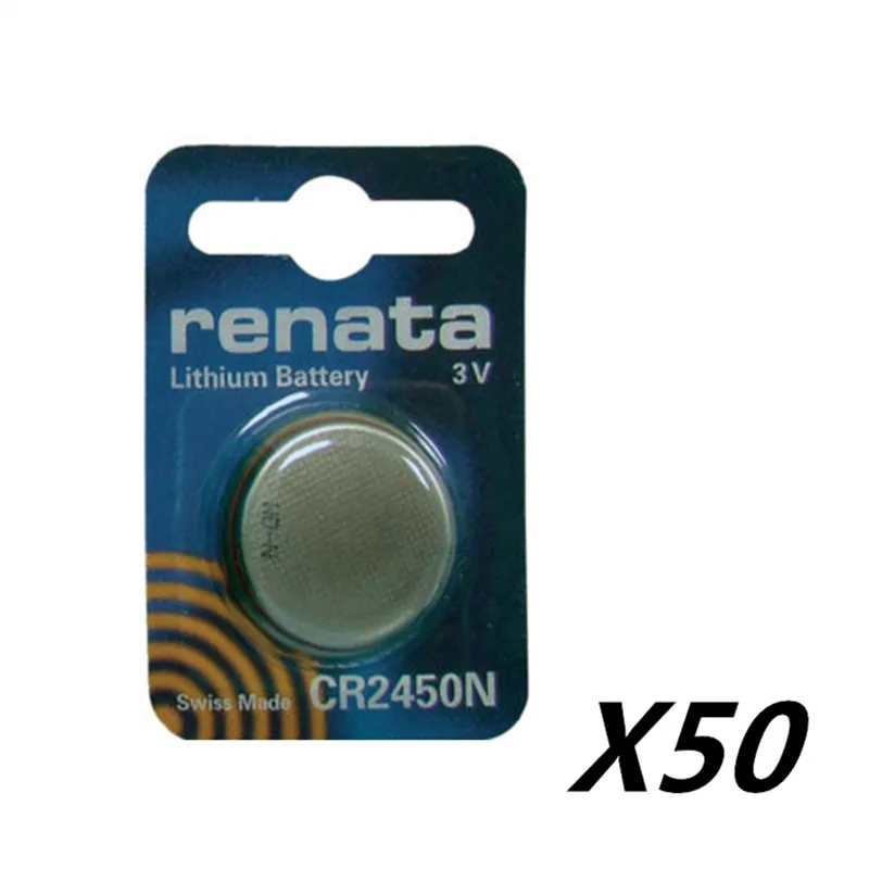50 шт./лот Renata литиевая батарея CR2450 CR2450N 3V оригинальный бренд renata 2450 батареи