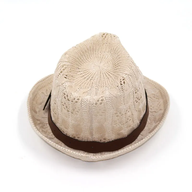 Hats for Women Female Hat Women's Girls Fedora Knitted Chapeu Feminino Autumn Summer Leather Buckle Sun Cap Fashion Jazz - 4