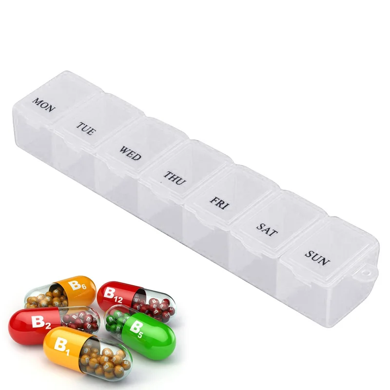 Мини-органайзер для таблеток, держатель для планшета, 7 дней, еженедельный медицинский контейнер для хранения, чехол-органайзер для диеты, пластиковая коробка для хранения