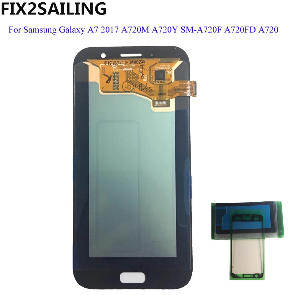 

AMOLED Phones LCD For Samsung Galaxy A7 2017 A720 A720F A720M LCDs Touch Screen Digitizer Assembly LCD Replacement