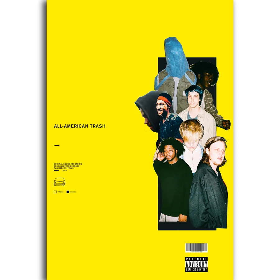 N 284 Обложка альбома все американские мусорное ведро Brockhampton рэп постер L W Печать