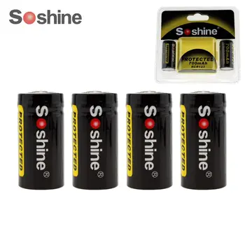 

4pcs/set Soshine Li-ion RCR123 Battery 700mAh 3.7V Protected Rechargeable Lithium Battery + 2pc Battery Case Storage Box