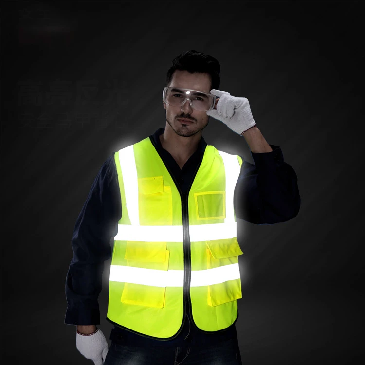 High Visibility Reflective Vest With Strips For Construction Traffic Cycling Working Clothing Safety | Безопасность и защита